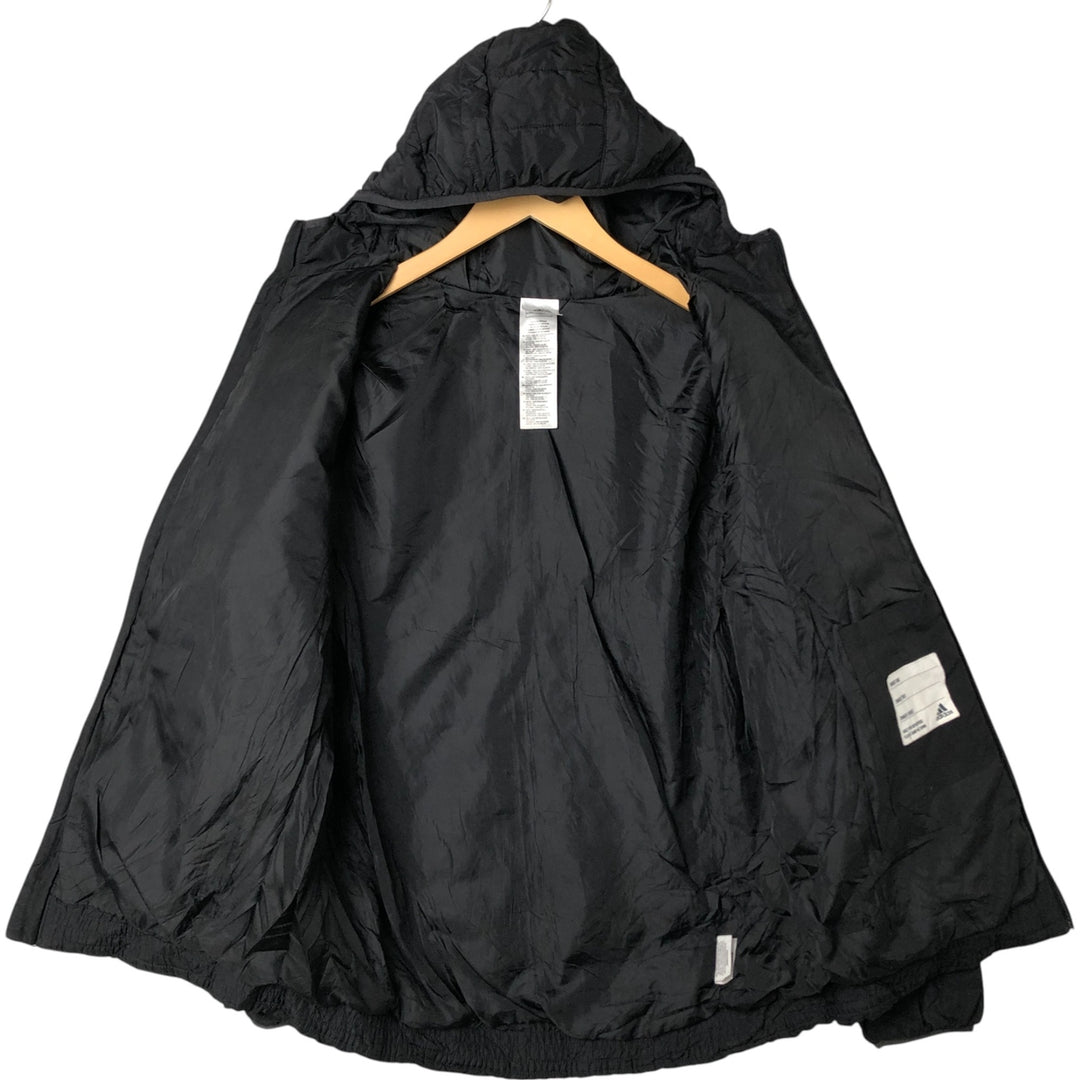 Adidas padded hoodie/puffer jacket, men's size XL recycled polyester black type Vintage Second Hand