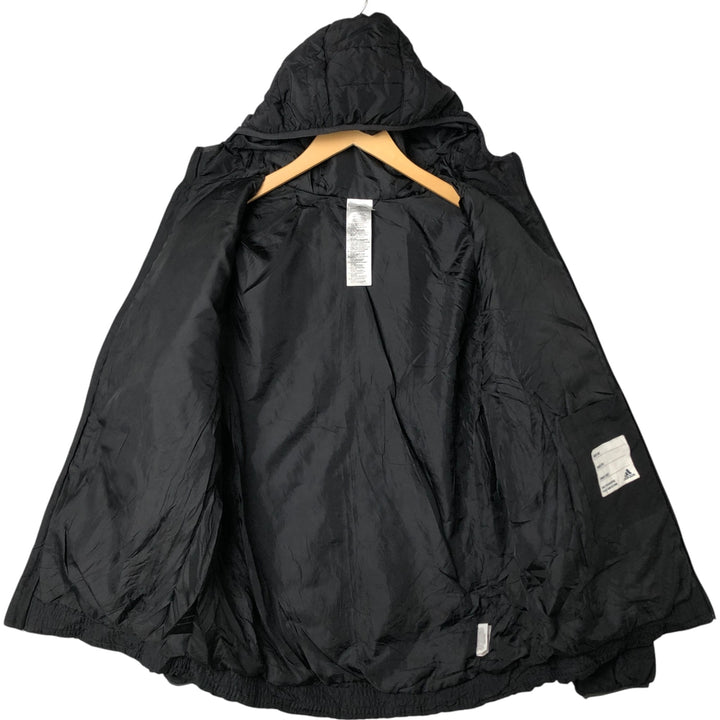 Adidas padded hoodie/puffer jacket, men's size XL recycled polyester black type Vintage Second Hand