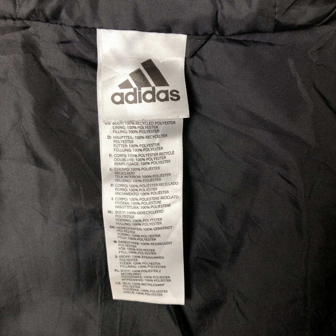 Adidas padded hoodie/puffer jacket, men's size XL recycled polyester black type Vintage Second Hand