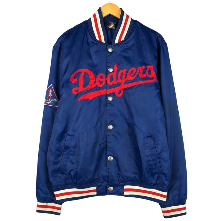 Majestic MLB Los Angeles Dodgers Padded Varsity Jacket, Men's Size L polyester blue type Vintage Second Hand