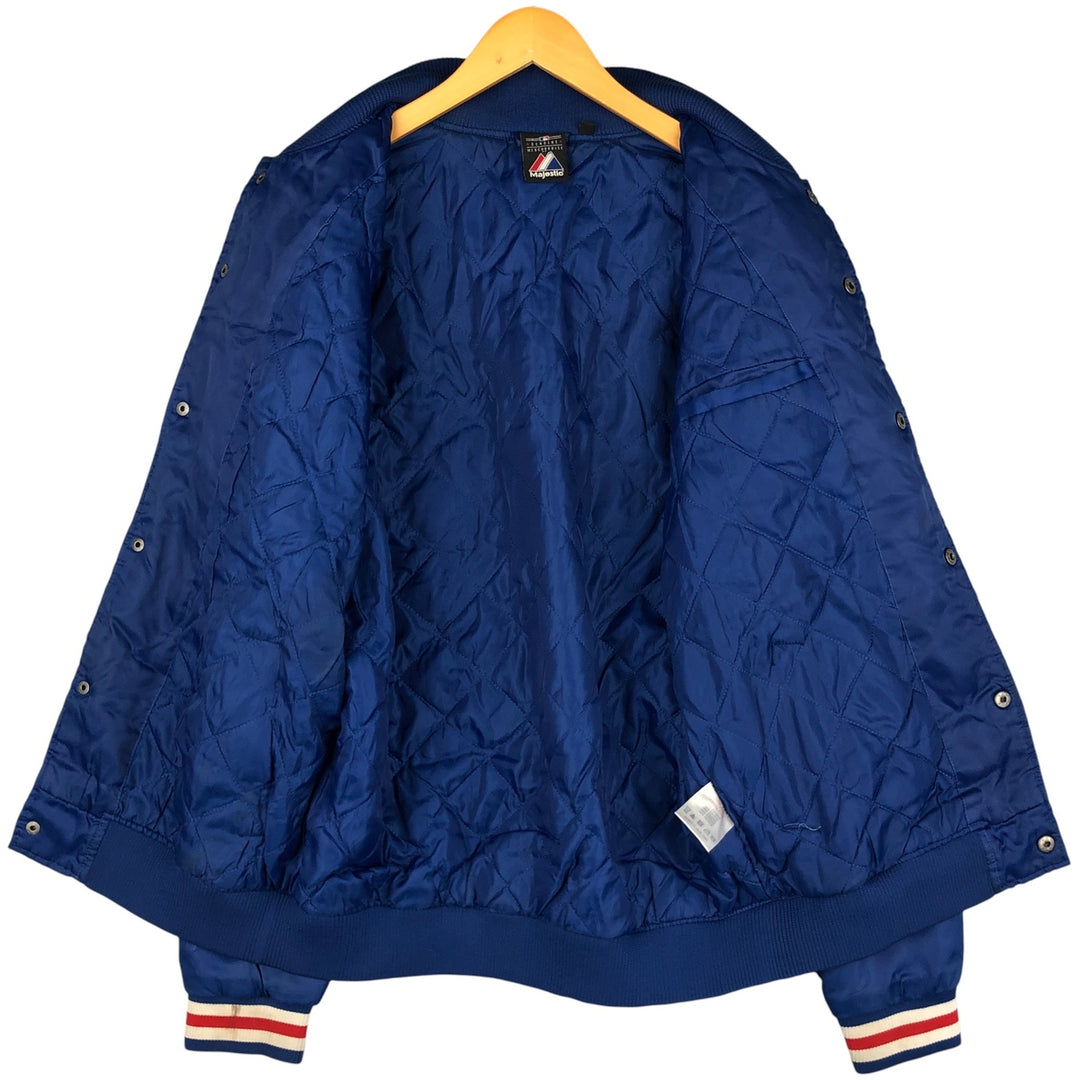 Majestic MLB Los Angeles Dodgers Padded Varsity Jacket, Men's Size L polyester blue type Vintage Second Hand