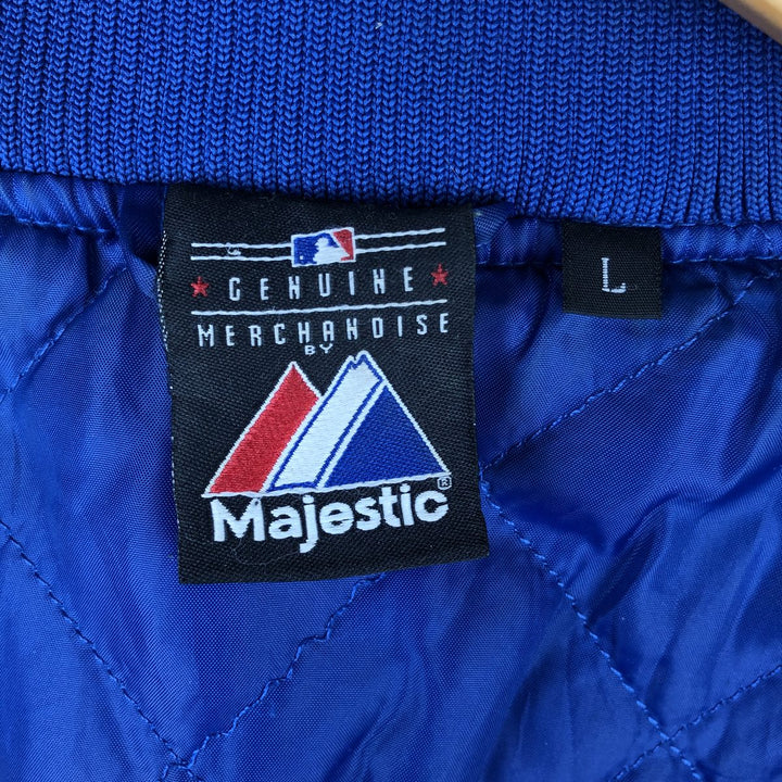 Majestic MLB Los Angeles Dodgers Padded Varsity Jacket, Men's Size L polyester blue type Vintage Second Hand