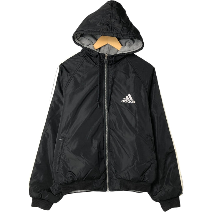 Vintage 90'S adidas reversible padded puffer jacket with back logo, size small, men's unclear black type Vintage Second Hand