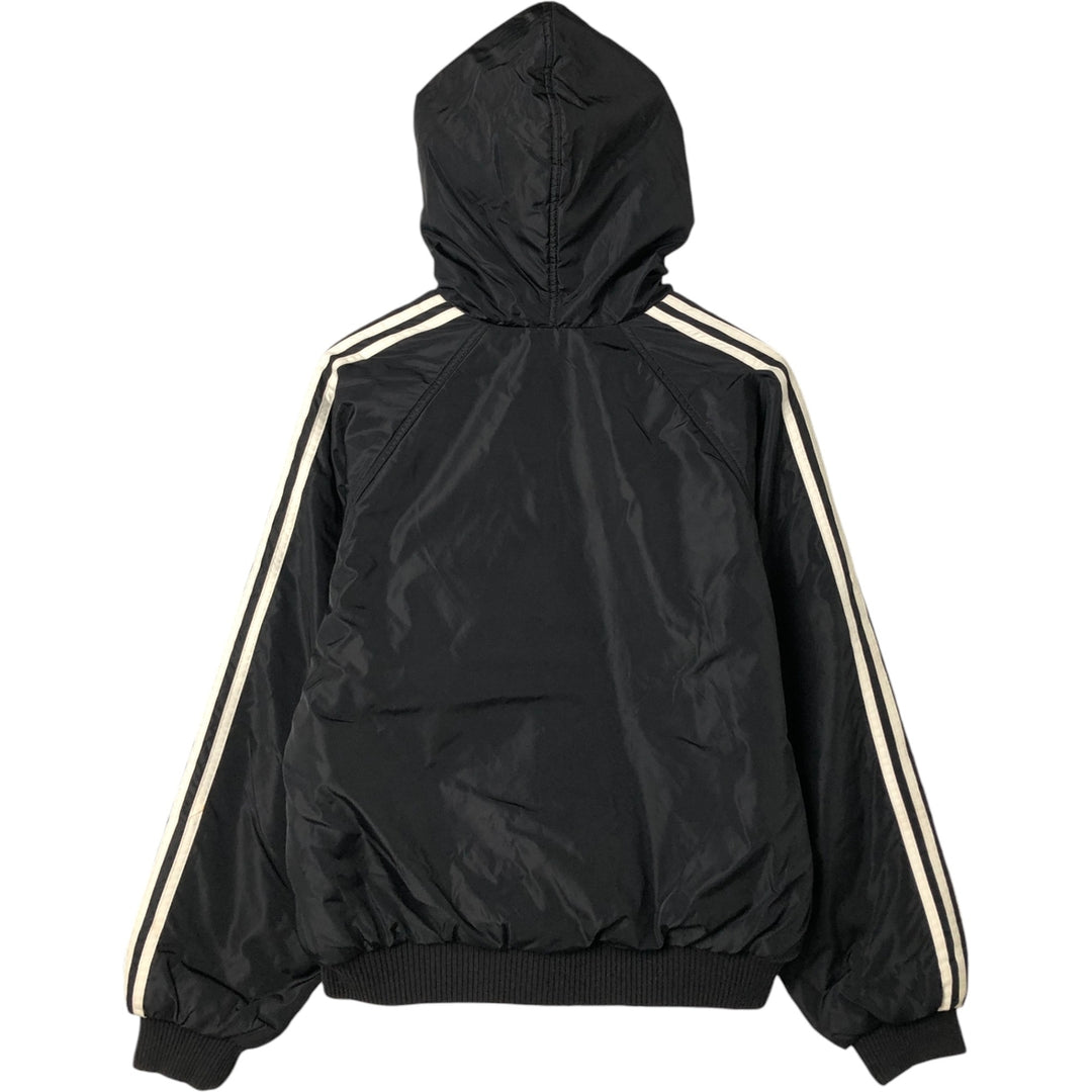 Vintage 90'S adidas reversible padded puffer jacket with back logo, size small, men's unclear black type Vintage Second Hand