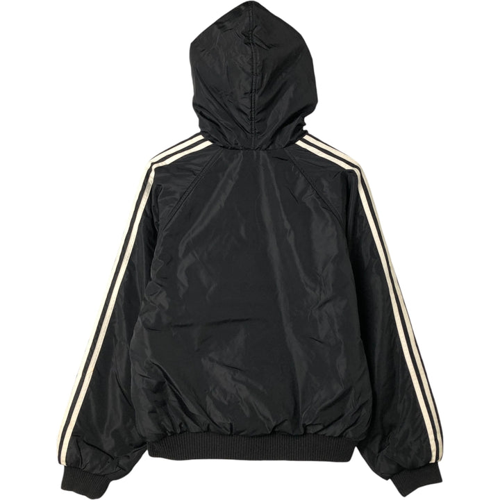 Vintage 90'S adidas reversible padded puffer jacket with back logo, size small, men's unclear black type Vintage Second Hand