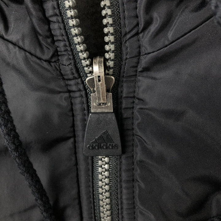 Vintage 90'S adidas reversible padded puffer jacket with back logo, size small, men's unclear black type Vintage Second Hand