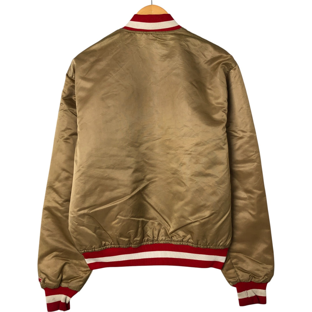 80s-90'S Starter NFL San Francisco 49ers Padded Nylon Stadium Jacket, Men's Size L Nylon Gold type Vintage Second Hand