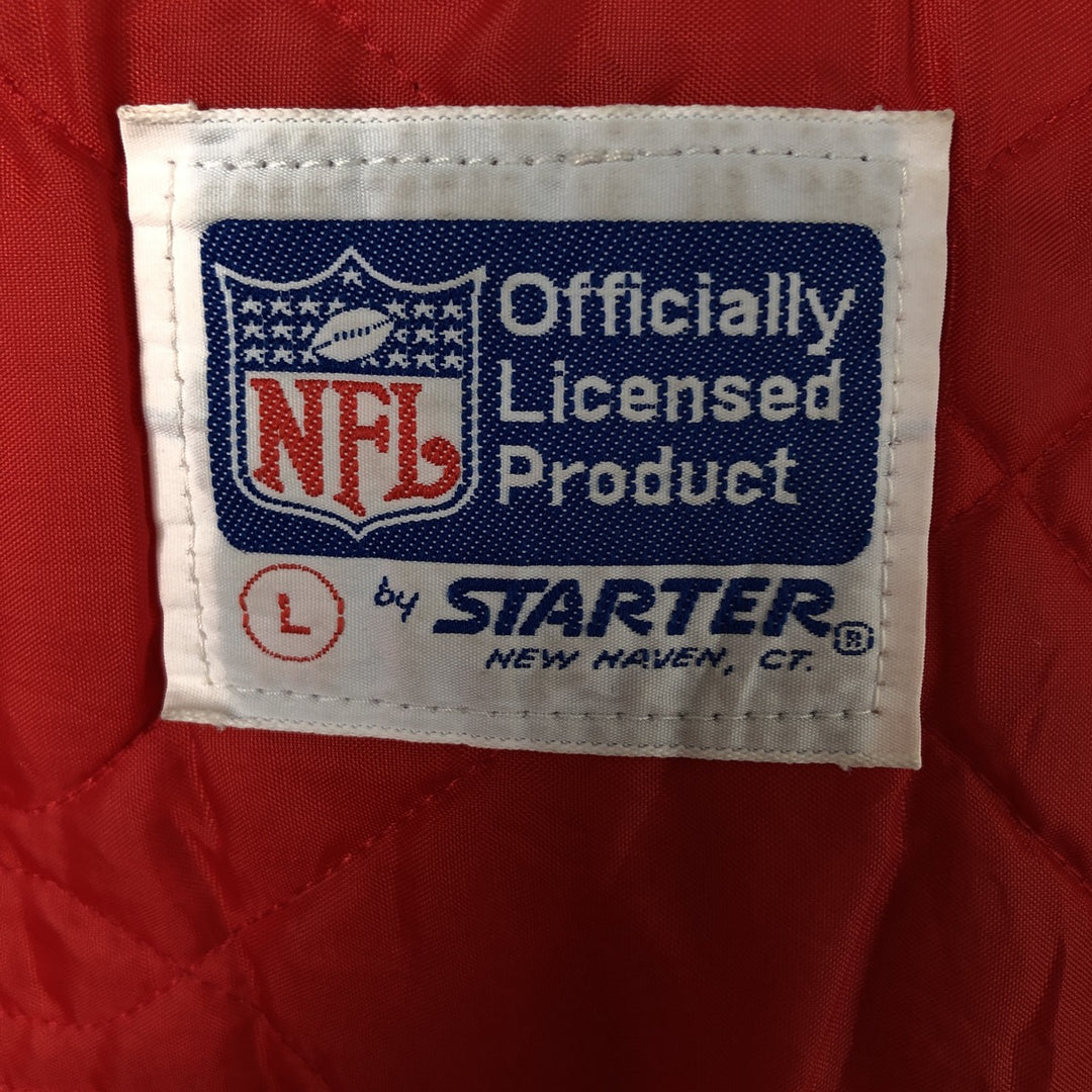 80s-90'S Starter NFL San Francisco 49ers Padded Nylon Stadium Jacket, Men's Size L Nylon Gold type Vintage Second Hand