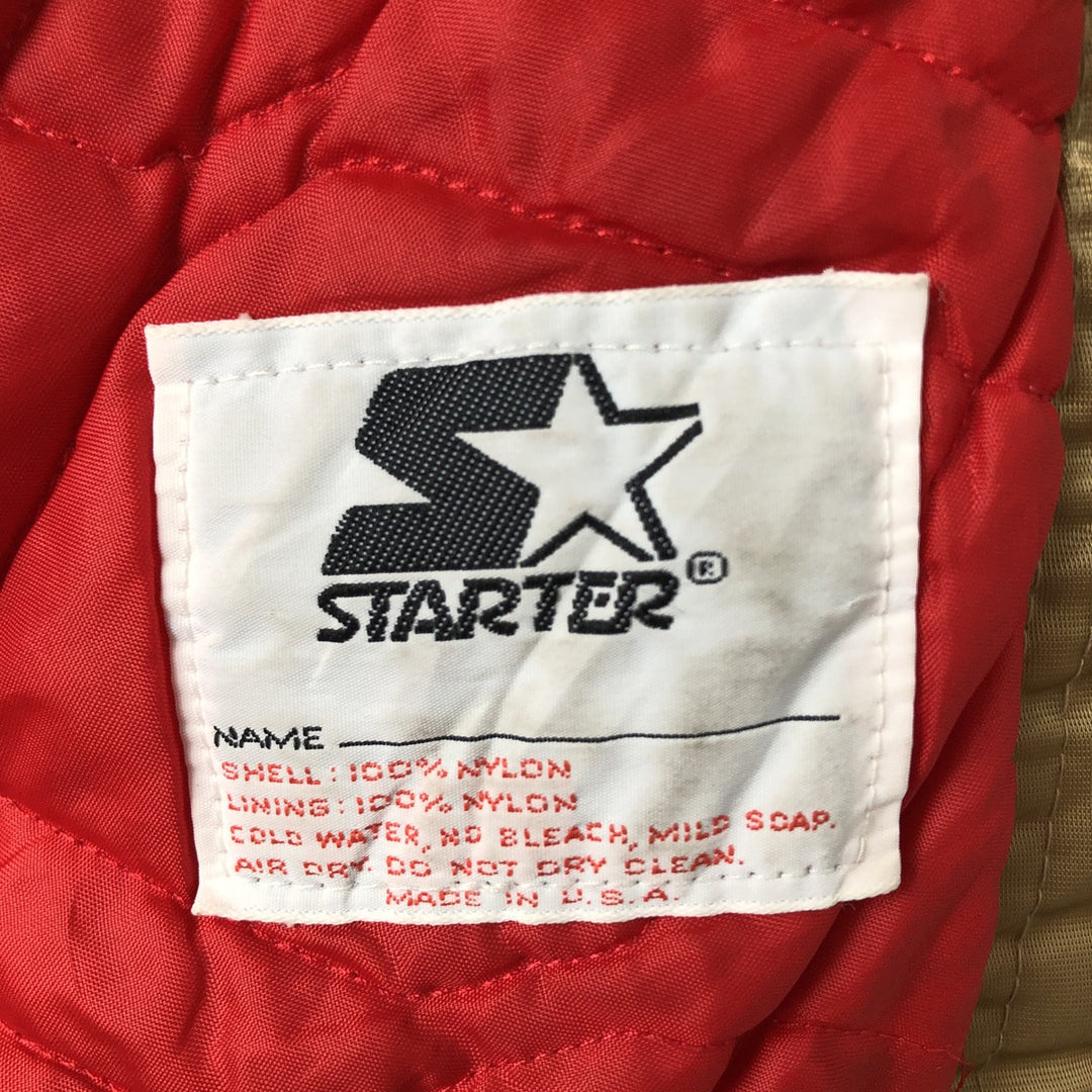 80s-90'S Starter NFL San Francisco 49ers Padded Nylon Stadium Jacket, Men's Size L Nylon Gold type Vintage Second Hand