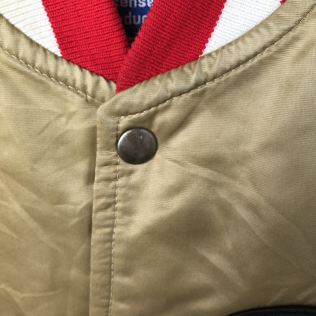80s-90'S Starter NFL San Francisco 49ers Padded Nylon Stadium Jacket, Men's Size L Nylon Gold type Vintage Second Hand