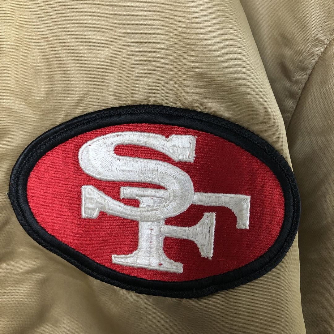 80s-90'S Starter NFL San Francisco 49ers Padded Nylon Stadium Jacket, Men's Size L Nylon Gold type Vintage Second Hand