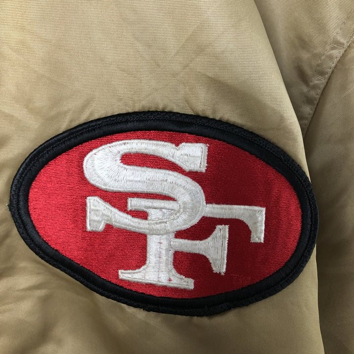 80s-90'S Starter NFL San Francisco 49ers Padded Nylon Stadium Jacket, Men's Size L Nylon Gold type Vintage Second Hand