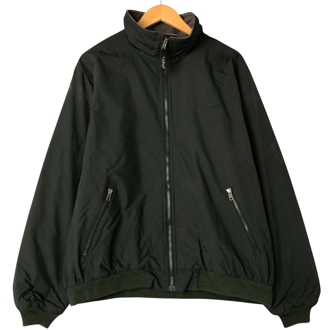 90s-00'S LLBean padded nylon blouson, men's size L Nylon Green type dark green Vintage Second Hand