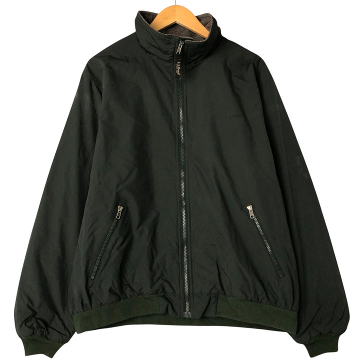 90s-00'S LLBean padded nylon blouson, men's size L Nylon Green type dark green Vintage Second Hand