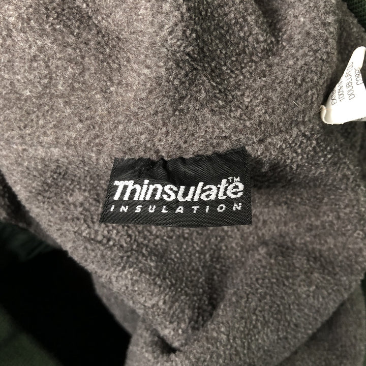 90s-00'S LLBean padded nylon blouson, men's size L Nylon Green type dark green Vintage Second Hand