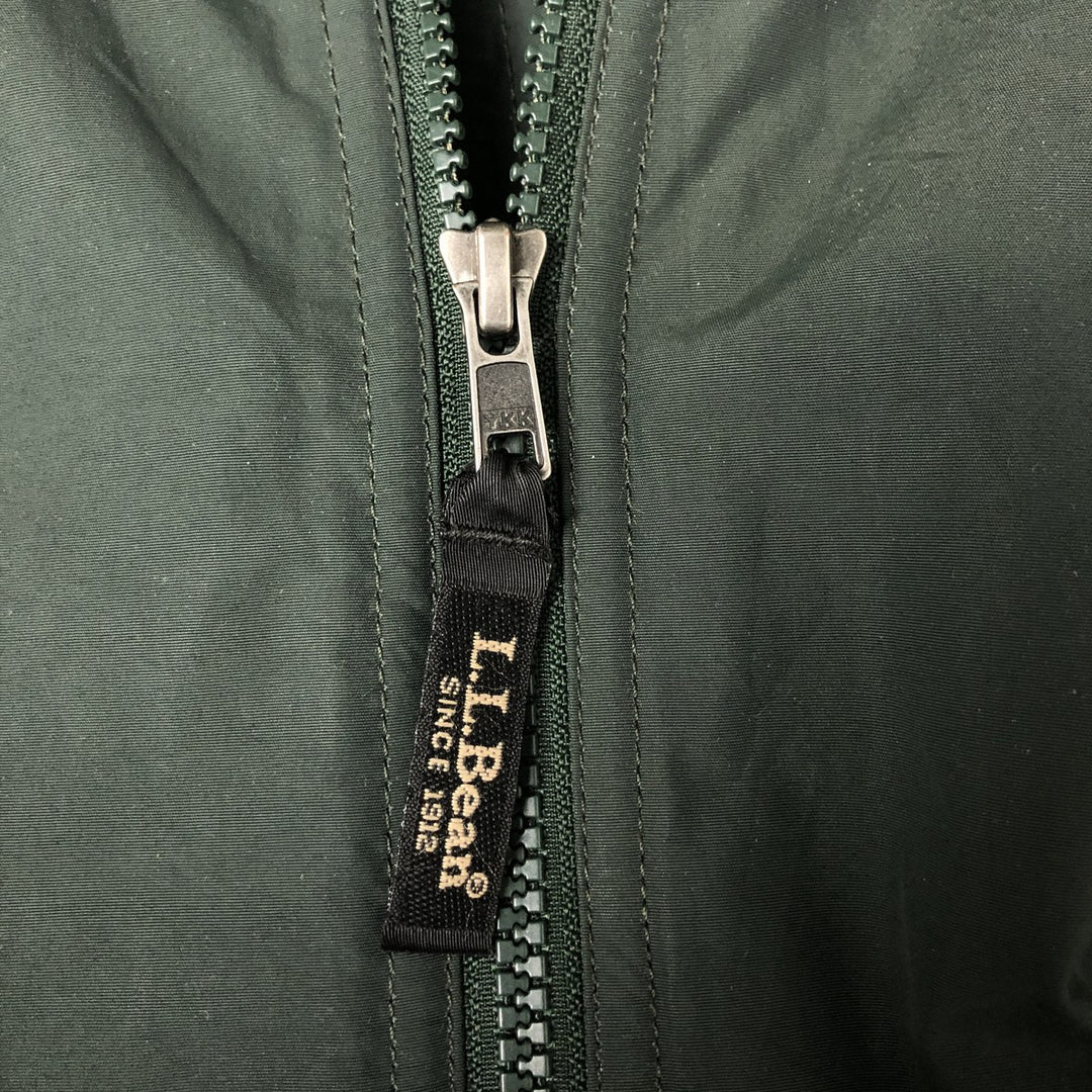 90s-00'S LLBean padded nylon blouson, men's size L Nylon Green type dark green Vintage Second Hand