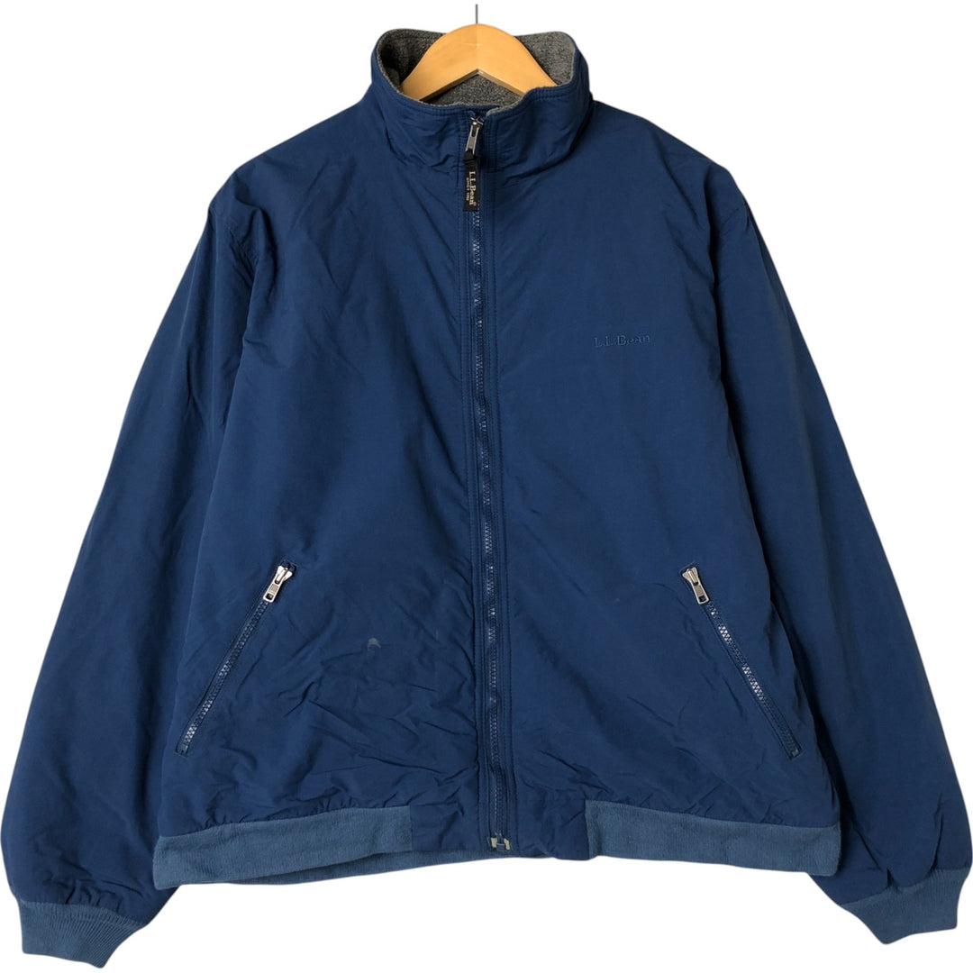 90s-00'S LLBean padded nylon blouson, men's size L Nylon Navy blue Vintage Second Hand