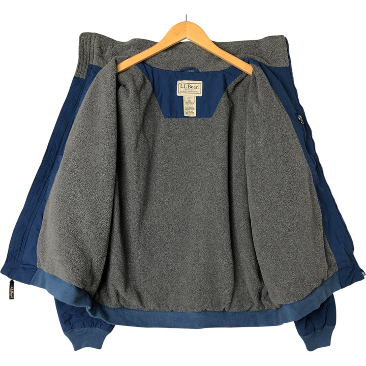 90s-00'S LLBean padded nylon blouson, men's size L Nylon Navy blue Vintage Second Hand