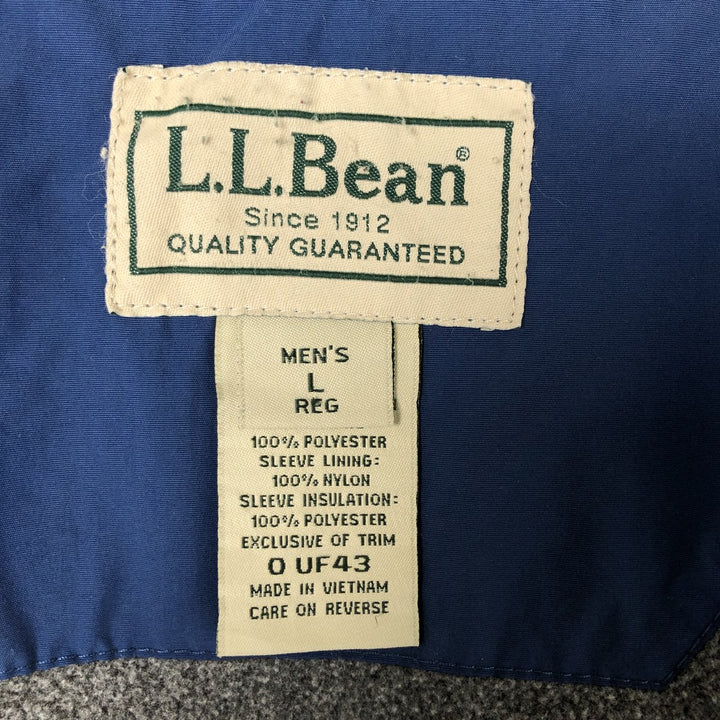 90s-00'S LLBean padded nylon blouson, men's size L Nylon Navy blue Vintage Second Hand