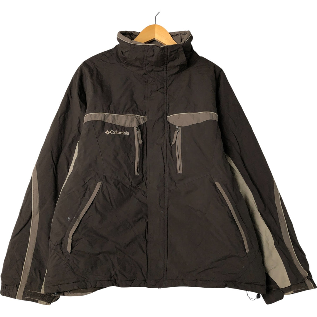 00'S Columbia padded jacket, puffer jacket, men's XL size Nylon brown type Vintage Second Hand