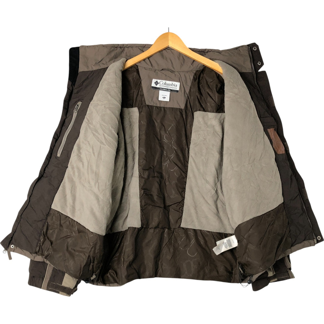 00'S Columbia padded jacket, puffer jacket, men's XL size Nylon brown type Vintage Second Hand
