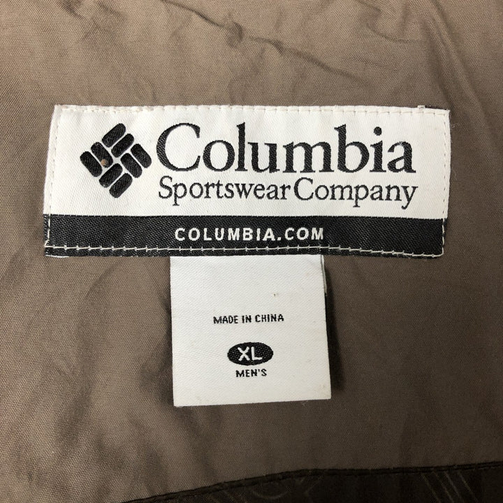 00'S Columbia padded jacket, puffer jacket, men's XL size Nylon brown type Vintage Second Hand