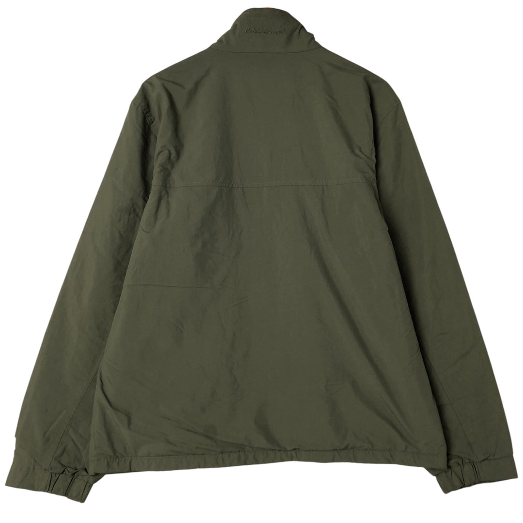 Eddie Bauer padded puffer jacket, men's size L Nylon Khaki type Vintage Second Hand