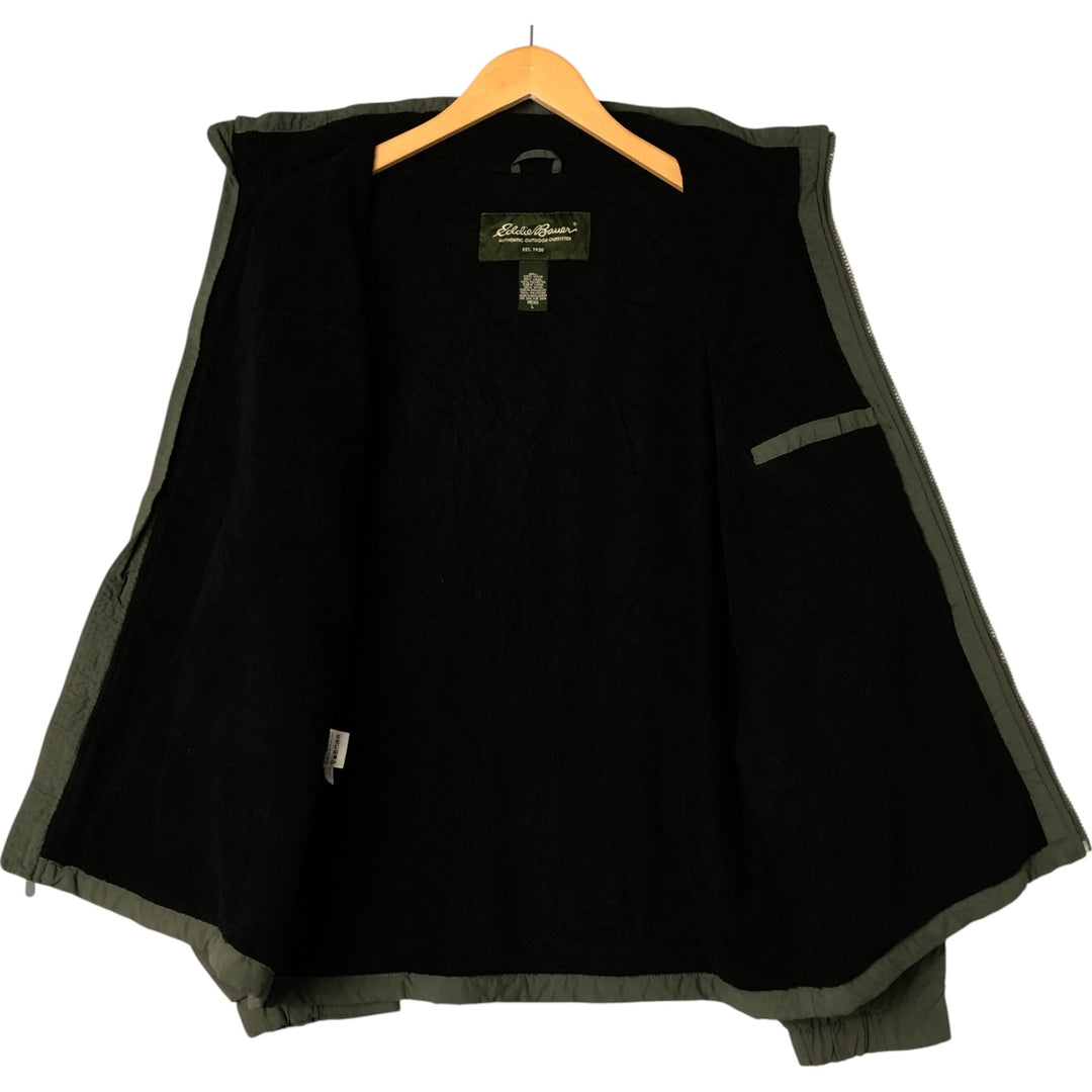 Eddie Bauer padded puffer jacket, men's size L Nylon Khaki type Vintage Second Hand