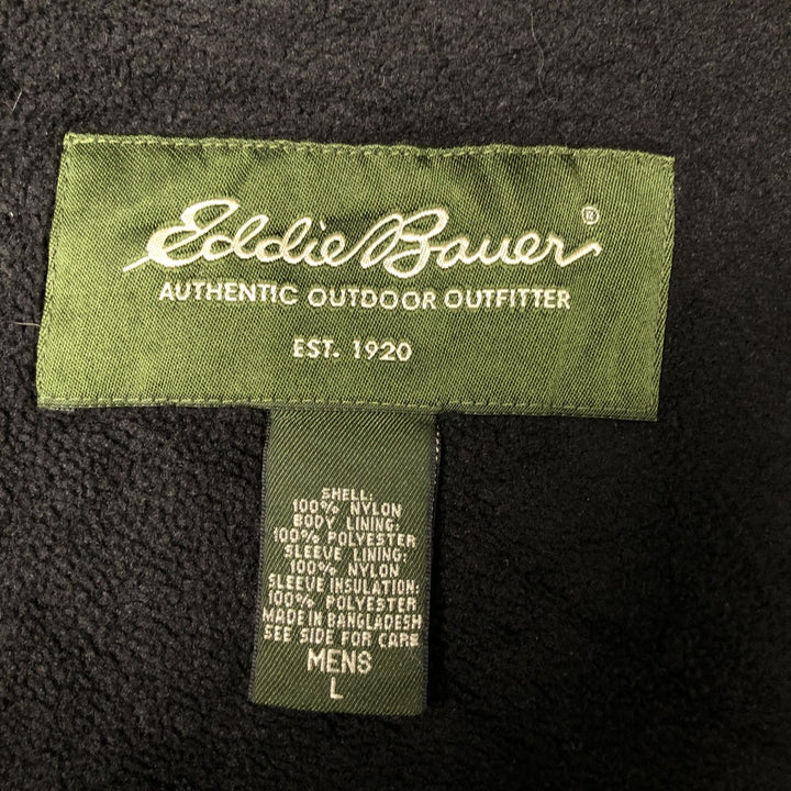 Eddie Bauer padded puffer jacket, men's size L Nylon Khaki type Vintage Second Hand