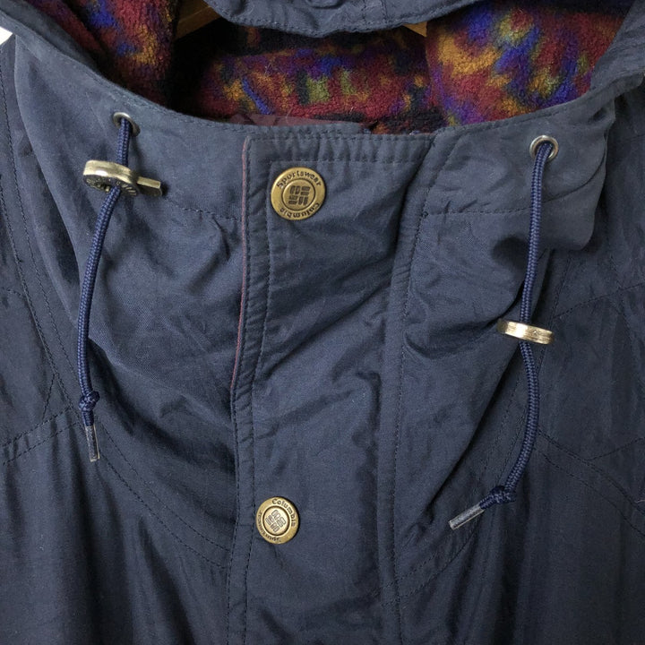 90'S Vintage Columbia White Tag Padded Parka Puffer Jacket, Men's Size L Nylon navy blue type Vintage Second Hand