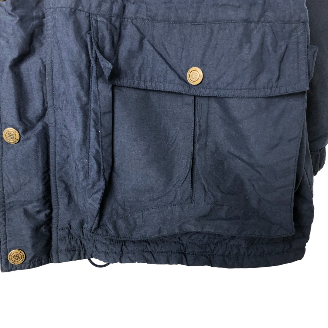 90'S Vintage Columbia White Tag Padded Parka Puffer Jacket, Men's Size L Nylon navy blue type Vintage Second Hand