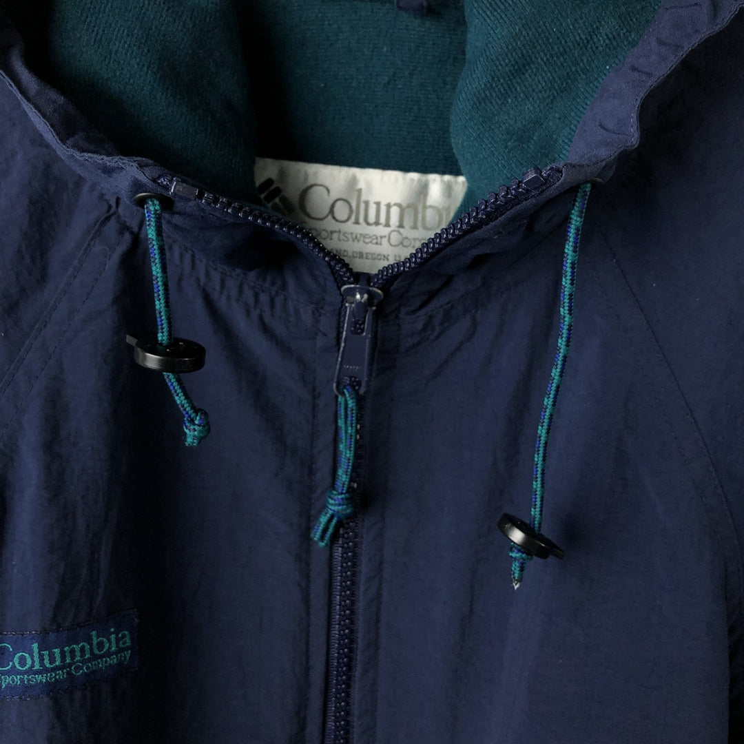 90'S Vintage Columbia Nylon Parka, Men's Size Medium Nylon navy blue type Vintage Second Hand