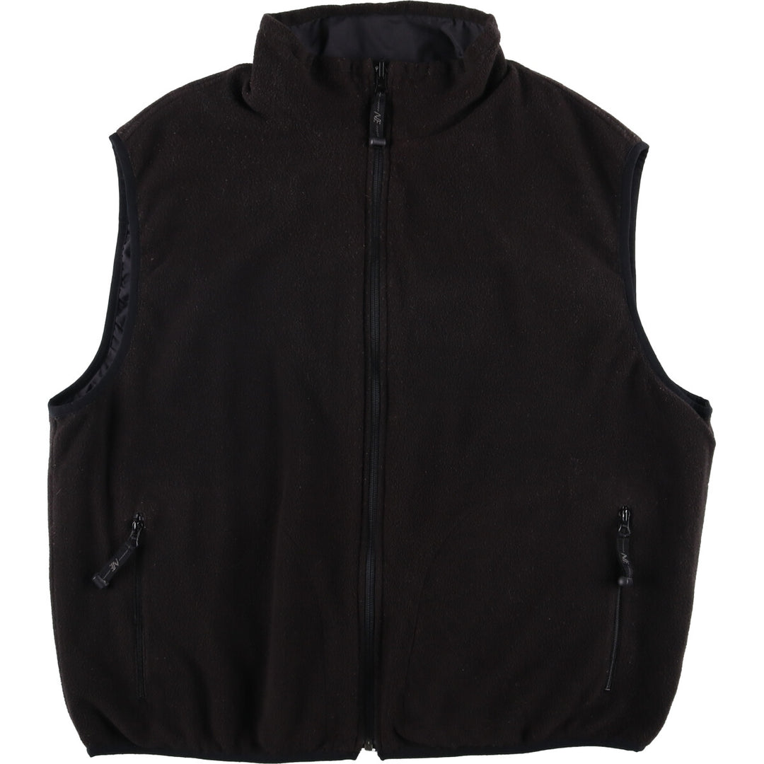 North End Reversible Nylon and Fleece Vest, Men's XL Nylon black type Vintage Second Hand