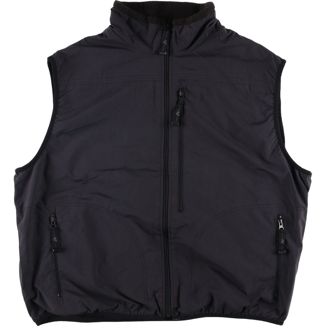 North End Reversible Nylon and Fleece Vest, Men's XL Nylon black type Vintage Second Hand