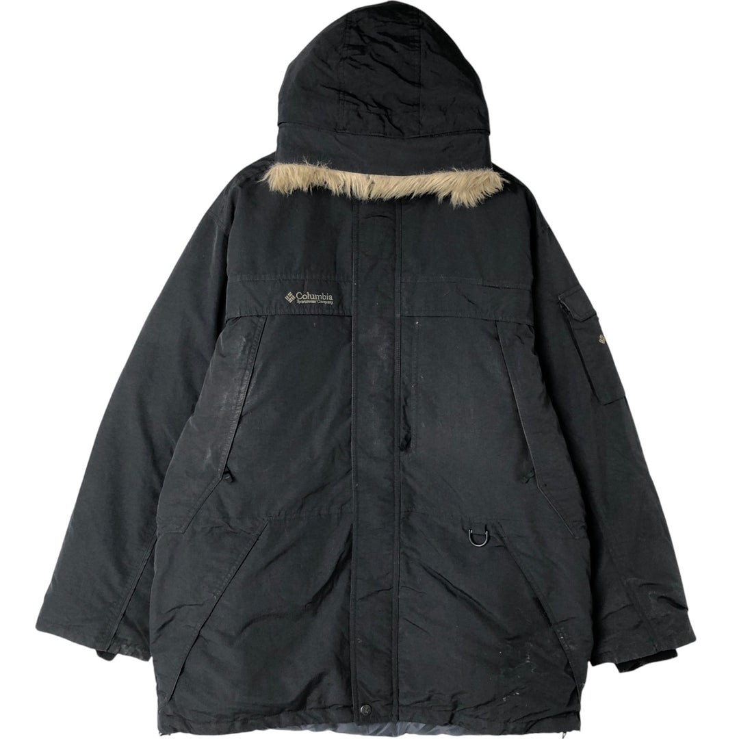 90s-00'S Vintage Columbia Down Parka, Men's Size L Nylon black type Vintage Second Hand