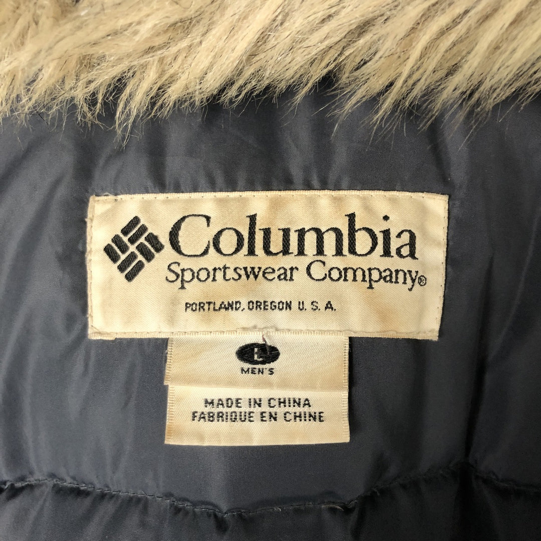 90s-00'S Vintage Columbia Down Parka, Men's Size L Nylon black type Vintage Second Hand
