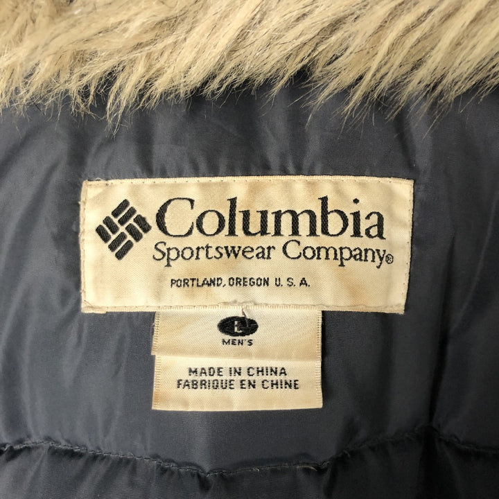 90s-00'S Vintage Columbia Down Parka, Men's Size L Nylon black type Vintage Second Hand
