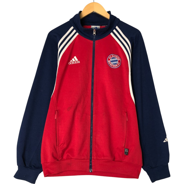 2000'S Adidas Bundesliga Bayern Munich CLIMALITE Jersey Track Jacket, Men's Size Medium polyester red type Vintage Second Hand