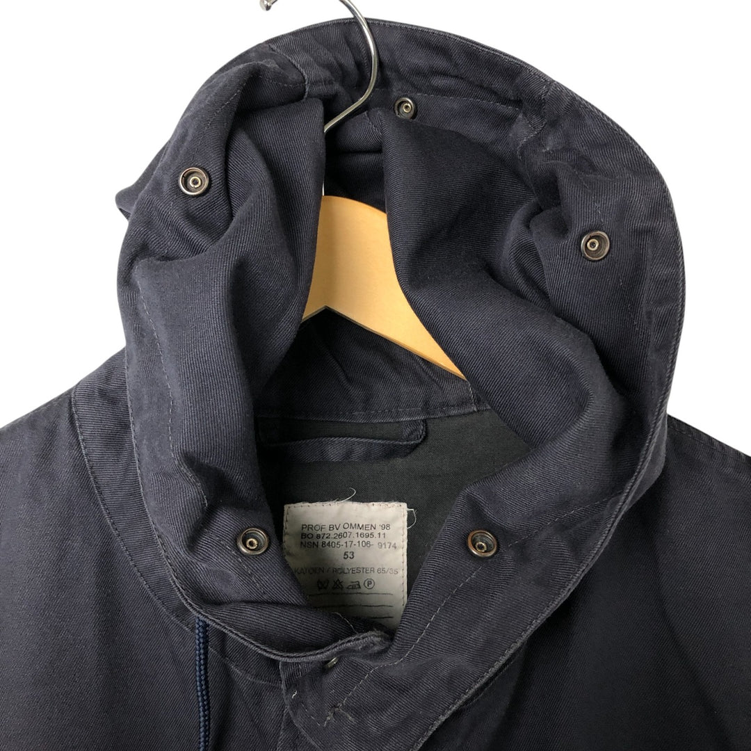 Vintage hooded military field jacket, size 53, equivalent to men's XL cotton navy blue type Vintage Second Hand