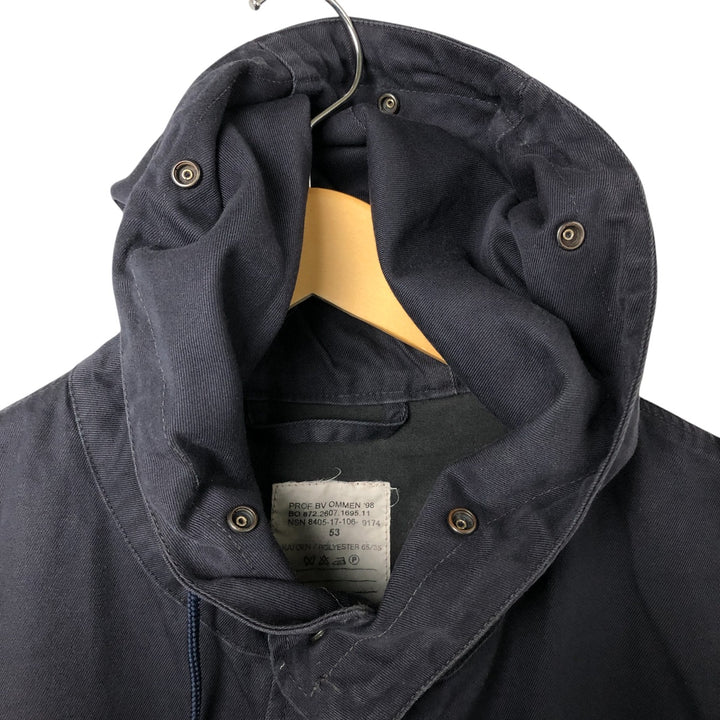 Vintage hooded military field jacket, size 53, equivalent to men's XL cotton navy blue type Vintage Second Hand