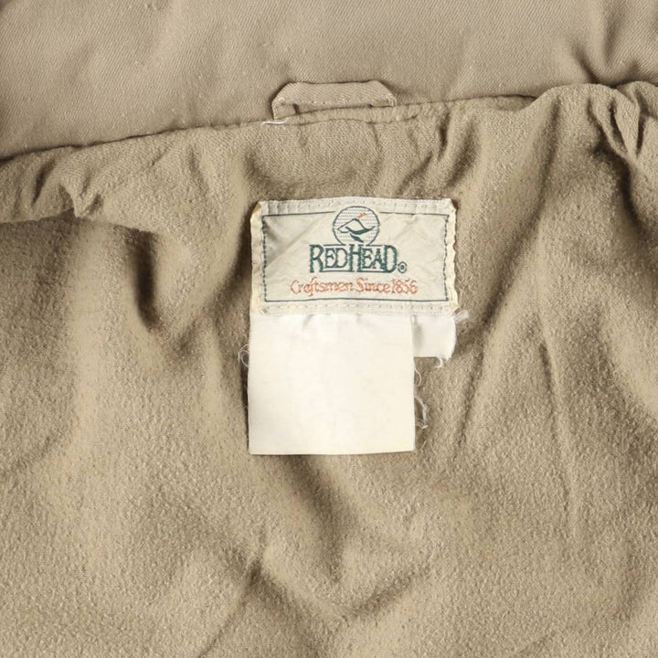 80'S RED HEAD Stand Collar Fishing Jacket Men's XL Vintage unclear Beige type Vintage Second Hand
