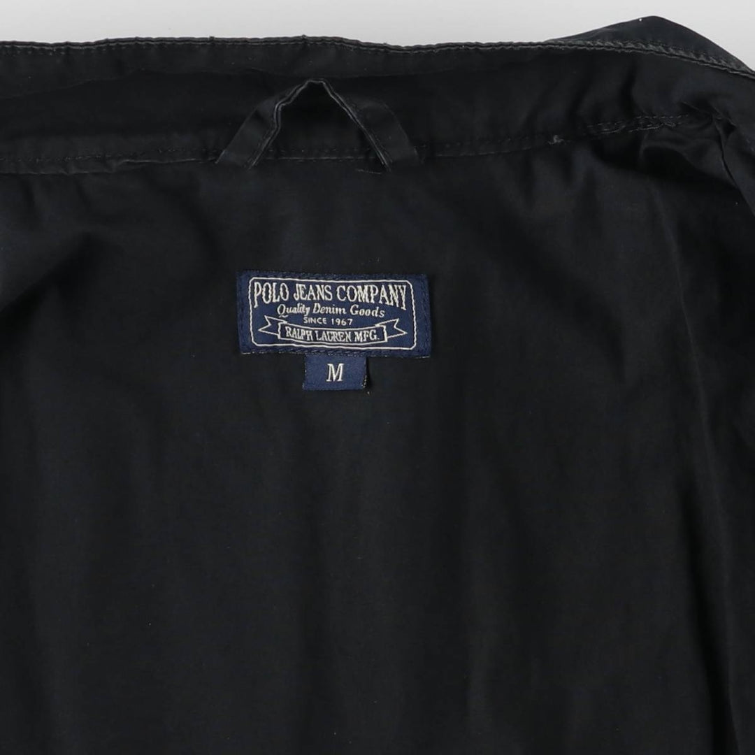 Ralph Lauren POLO JEANS COMPANY Stars and Stripes Pattern Stand Collar Cotton Jacket Riders Jacket Men's M Size cotton black type Vintage Second Hand