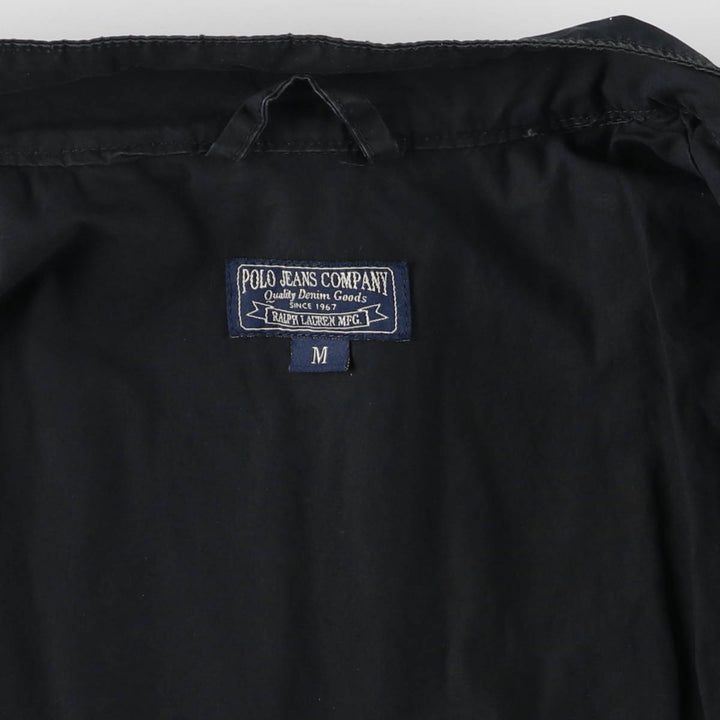 Ralph Lauren POLO JEANS COMPANY Stars and Stripes Pattern Stand Collar Cotton Jacket Riders Jacket Men's M Size cotton black type Vintage Second Hand