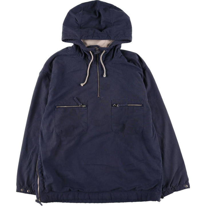 90'S Levi's Back Print Hooded Half Zip Jacket Men's XL Vintage unclear navy blue type Vintage Second Hand