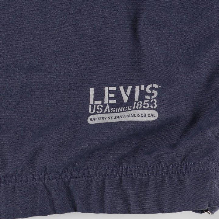 90'S Levi's Back Print Hooded Half Zip Jacket Men's XL Vintage unclear navy blue type Vintage Second Hand
