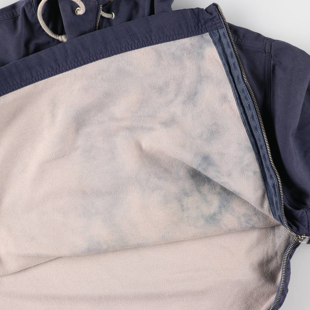 90'S Levi's Back Print Hooded Half Zip Jacket Men's XL Vintage unclear navy blue type Vintage Second Hand