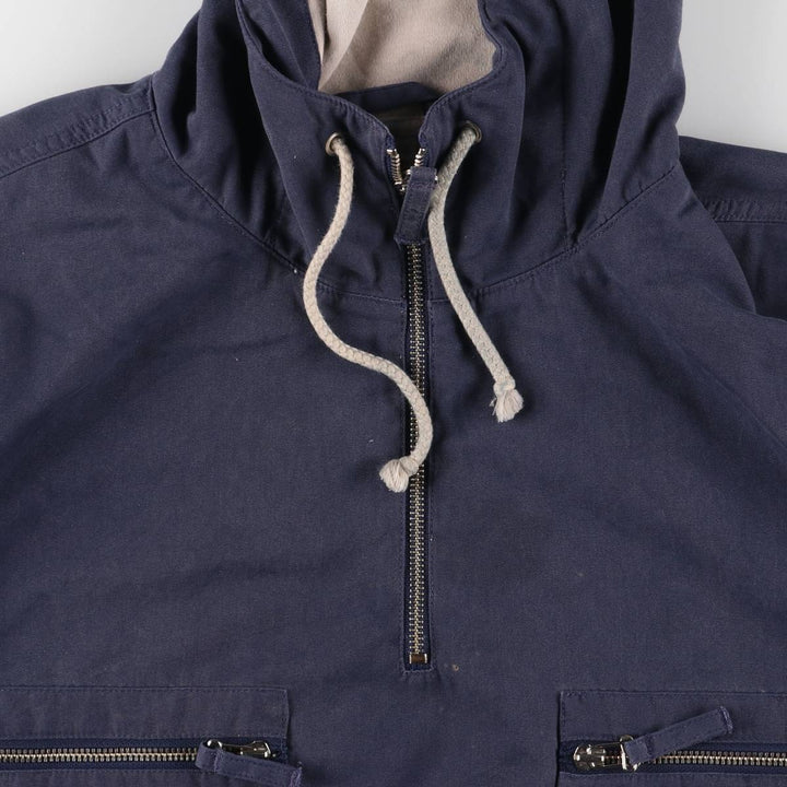 90'S Levi's Back Print Hooded Half Zip Jacket Men's XL Vintage unclear navy blue type Vintage Second Hand