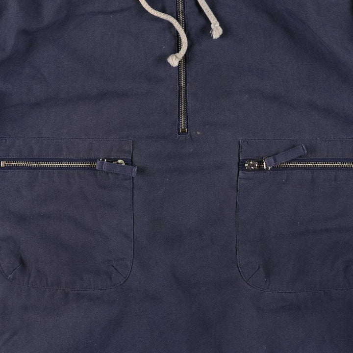 90'S Levi's Back Print Hooded Half Zip Jacket Men's XL Vintage unclear navy blue type Vintage Second Hand