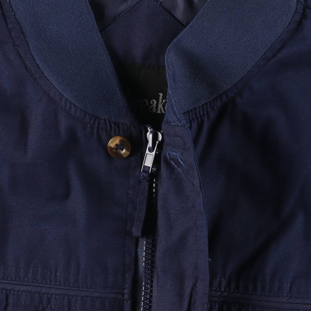 Windbreaker Derby Jacket Cup Shoulder Jacket Men's XL unclear navy blue type Vintage Second Hand