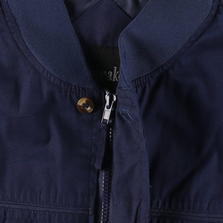 Windbreaker Derby Jacket Cup Shoulder Jacket Men's XL unclear navy blue type Vintage Second Hand